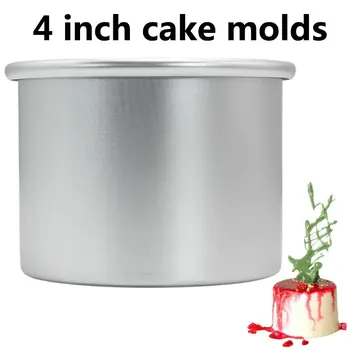 4inch torto formos 4 colių cilindro formos lašas apačioje tortas bakeware maisto kokybės aliuminio lydinio cilindro kepimo formos puodelio tortas pelėsių