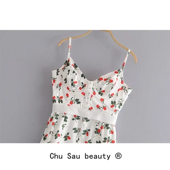 Chu Sau grožį Naujas prancūzų Mados Gėlių Spausdinti Diržas Mini Suknelė Moterims Seksualus, Prašmatnus Rankovių Off Peties Vasarą Ponios Suknelės