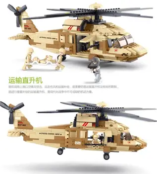 JAV Karinės Armija SWAT Oro Pajėgų Sraigtasparnis UH-60 Black Hawk Blokai Švietimo Montavimas Geriausi Žaislai Dovanos Vaikams