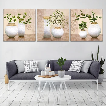 Abstrakti Drobė, aliejus, Tapyba Žaliųjų augalų, Gėlių HD Spausdinti Modernios Sienos paveiksl Restoranas kambarį Namo Apdaila Plakatas