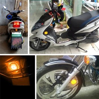 2vnt 42mm Universalus LED 12V Motociklas KETURRATIS, Galiniai Šviesos Turas Stabdžio Stabdymo Žibintas Numerio laikiklis Apvalus Atšvaitas Šviesą Naujos Atvykimas