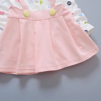 Naują iki 2017 m. pavasario mergaitės medvilnės animacinių filmų atsitiktinis mados baby girl suknelės gimtadienio proga kostiumas vaikams Princesė dress 0-4