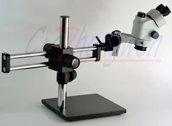 Trinokulinis Stereo Mikroskopas, 7X-90X Stereo Mikroskopas ant Rutulinių Guolių Bumas Stovėti Simul Židinio Mikroskopas +60 led Šviesos