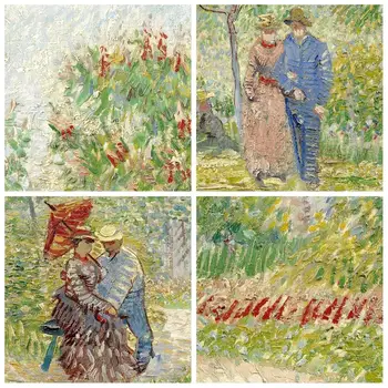 Gėlės Van Gogh Aliejaus Tapybai Vintage Retro Kraft Padengtas Plakatas Tapybos Drobės 