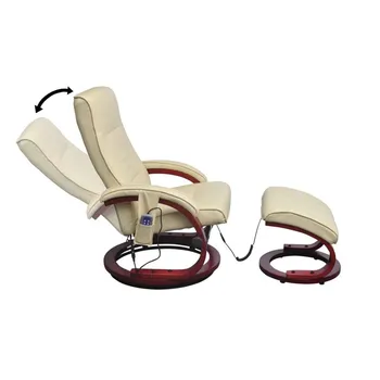 Elektrinis Masažo Kėdės Kojoms Balta Dirbtine Oda 10 Masažas Taškų Tingus Reguliuojama Pakoja Atlošas Masažo Kėdė