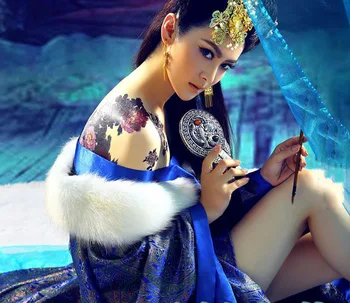 Žiemos Hanfu Tradicinius Kostiumus Tango Princesė Imperatorienė Mėlyna Seksualus Rytų Kinijos Stiliaus Senųjų Liaudies Šokių Pasakų Elegantiškas Retro