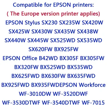 15vnt Suderinama Epson T1291 High Yield Rašalo Kasetės Epson Stylus SX425 SX425W SX235W BX635FWD Epson WF-3520DWF