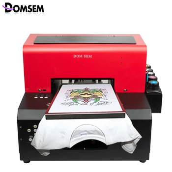 DOMSEM A4 formato Automatinis Audinio, Drabužio marškinėliai UV Spausdintuvas su t-shirt dėklas/ rašalo / programinė įranga