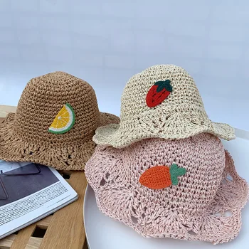 2020 Naujas Sulankstomas Vasaros Šiaudų skrybėlę Vaikams, Saulės, Skrybėlę Vaikas UV apsauga Panamos Skrybėlė Paplūdimio Skrybėlę Mergaitės Berniukai