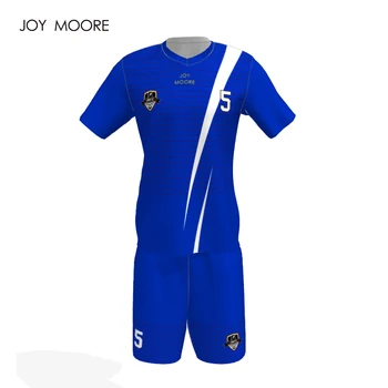 Individualų pigūs mėlynos ir baltos spalvos futbolo džersis aukštos kokybės futbolo marškinėliai užsakymą