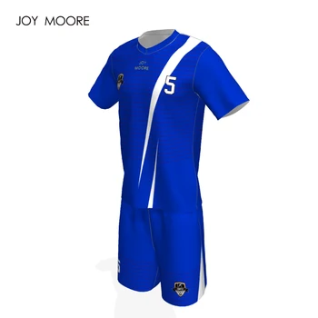 Individualų pigūs mėlynos ir baltos spalvos futbolo džersis aukštos kokybės futbolo marškinėliai užsakymą