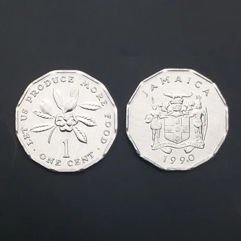 Jamaikos 1 Centas Aliuminio Monetos F. a.o Grūdų Ūkio 1990 M., Nekilnojamojo Originalus Surinkimo Monetos Unc Originali Moneta