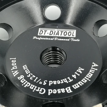DT-DIATOOL 2vnt #100 Deimantų Šlifavimo Taurės Disko M14 sriegiu Dia 125mm/5inch Segmentus Šlifavimo Ratas