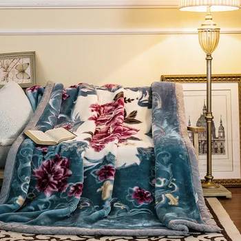 Prabanga Daugiafunkcį storio Antklodės 200x230cm dvigubo veido Raschel pluošto tirštėti plaids šiltas Drobulė žiemos sofa Mesti