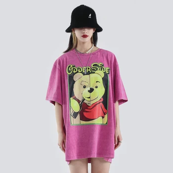 2020 Negabaritinių Japonijos Streetwear Vasarą Moterys Marškinėlius Mados Animacinių Filmų Kawaii Mielas T Marškinėliai Topai Moteriški Drabužiai Raudonos Marškinėliai