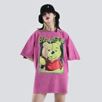2020 Negabaritinių Japonijos Streetwear Vasarą Moterys Marškinėlius Mados Animacinių Filmų Kawaii Mielas T Marškinėliai Topai Moteriški Drabužiai Raudonos Marškinėliai