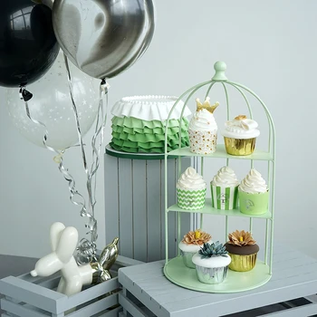 Birdcage už cupcake šalis, dekoravimo priemonės, vestuvių saldus desertas stalo tiekėjas baker vitrina tortas stovi balionas stovo