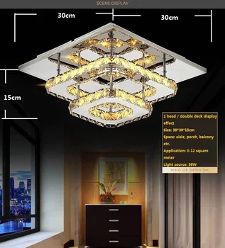 Naujos modernios minimalistinės Lubų šviestuvai, LED kvadratinių įėjimo prieškambario kristalų kambarį miegamojo lubų lempos Apšvietimo šviestuvas