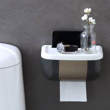 Vonios kambarys Tualetinio Popieriaus, rankšluosčių Laikiklis Sieninis laikiklis Plastikinis WC Tualetinio Popieriaus Laikiklis su Sandėliavimo Lentynos Stovas Popieriaus Laikymo Dėžutė