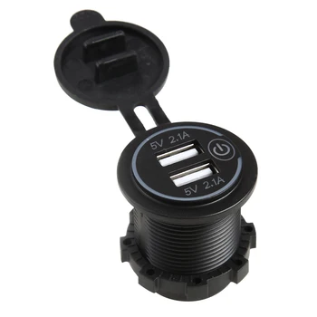 LED 4.2 USB Įkroviklio Lizdas Greito Įkrovimo Adapteris su sensoriniu Jungikliu Automobilio RV Lauko Dalių Asmeninių Automobilių Reikmenys