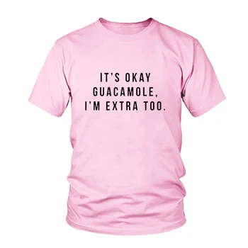 Mados Juokinga Treniruotės Marškinėliai Tumblr Unisex Mados Tee Tai Gerai, Guacamole, aš Papildomai Per Marškinėlius Moterims Vyrai Viršūnes Trumpas Rankovės Viršų
