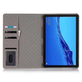 Atveju, Huawei MediaPad T5 10 10.1 colių AGS2-W09 L09 L03 W19 Padengti Medienos Grūdų Odos Smart Cover 