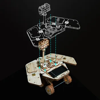 4 Rūšių Medžioklės Ploto Saulės Energijos Modelis 3D Medinė Dėlionė Žaislo Surinkimas modelių Kūrimo Rinkinių, skirtų Vaikų Suaugusiųjų Vaikų Gimtadienio Dovana