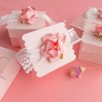 50Pcs Svajonė Rožinės spalvos dovanų dėžutė vestuvių naudai lauke baby shower krikšto saldainių dėžutė šokolado pakuotės, dėžutės goodie maišelius Šalies Prekių