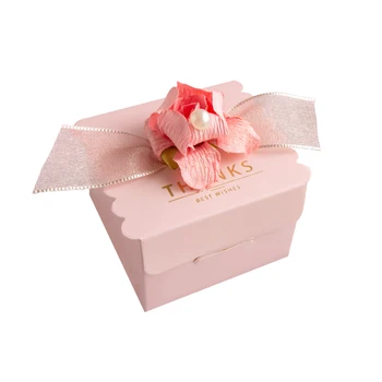 50Pcs Svajonė Rožinės spalvos dovanų dėžutė vestuvių naudai lauke baby shower krikšto saldainių dėžutė šokolado pakuotės, dėžutės goodie maišelius Šalies Prekių