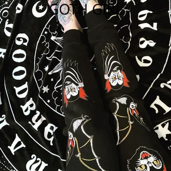 Goth Girl Gatvės Harajuku Stiliaus Dizaino Prasme Helovinas Juokinga Atsitiktinis Kelnės Y2K Šimtai Kaklaraištis su Spausdinta Karšto Pants Banga.Gotikos
