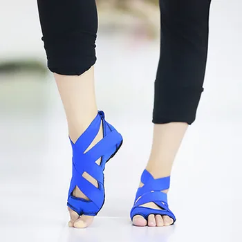 Moterų medvilnės Jogos Kojinės Silikono Jogos Kojinės Tvarstis Jogos Batai Jogos Backless Anti-slip Kojinės Mokymo Šokių Bateliai M17