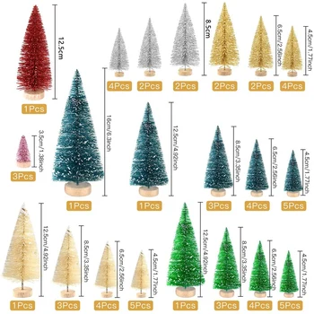 Mini Kalėdų eglutę,Sizalio Baltas Sniegas Šalčiui, Medis su Mediniais,Kalėdų Papuošalai,Namų ūkio Pasidaryk pats Apdailos Amatų