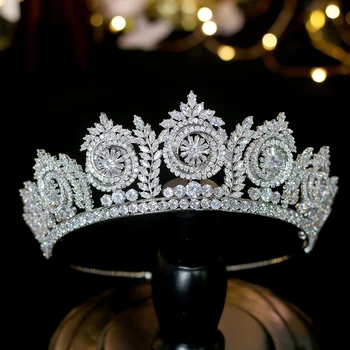 Aukštos Kokybės Bridal Crown Europos Vestuvių Plaukų Aksesuarai Nuotakos Vainikėlis Cirkonio Plaukų Rožančiai Karūna