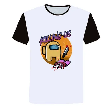 Naujas Žaidimas Tarp Mūsų Juokingas Animacinių filmų Marškinėliai Vaikams, Vaikų Berniukų, Mergaičių Mielas Anime T-shirt Harajuku Marškinėlius Vasara O-Kaklo Viršų Tees