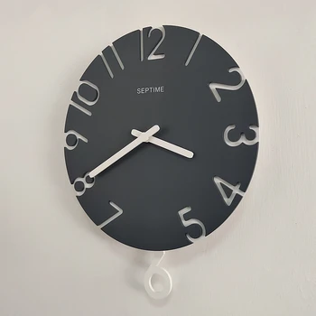 Švytuoklės Paprastas Sieninis Laikrodis Didelis, Tylus, Unikalios Sieniniai Laikrodžiai Medinių Meno Kambarį Šiuolaikinės Duvar Saatleri Vaikams Žiūrėti AC50ZB