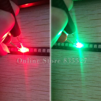 1000pcs/daug lemputė karoliukai 1206 3227 1210 4 pin kojų raudona + smaragdas žalia dviejų spalvų dvigubai spalvos šviesos diodas SMD LED s