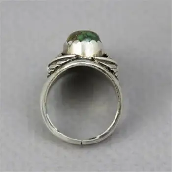 Senovinių Genčių Turquoises Akmens Žiedai, Indijos Etninės Tekinto Metalo Lapų Sąnario Piršto Žiedą anillos Z3P822