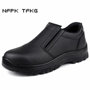 Didelio dydžio vyriškų drabužių komfortą juodo plieno nosys darbo apsauginė avalynė slydimo ant platformos sportbačiai natūralios odos apsaugos, batai