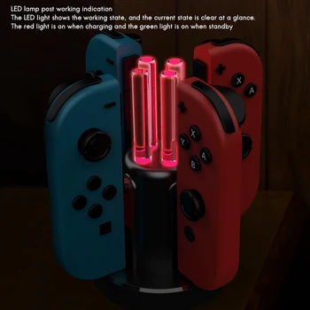 Tvarkyti Valdytojo Įkroviklis Nintendo Jungiklis Įkrovimo Dokas Jungiklis Džiaugsmas-Con 4 1 Įkrovimo Spalvinga Šviesos Stulpelio
