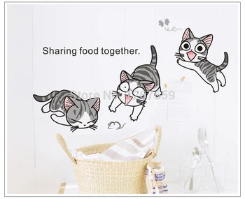 10 Gražių cute Kačių, žaidžia Vaiko Sweet Home sienų lipdukai Katė lipduką 