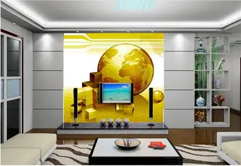 3D kambario tapetai pasirinktinius nuotraukų neaustinių freskomis Įmonės įvaizdį 3D tapyba livingroo TV foną, sienos tapetai, sienų 3D