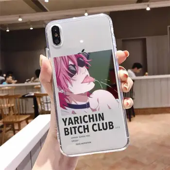 Yarichin kalė Klubas Anime, Telefono dėklas Skaidri minkšta iphone 5 5s 5c se 6 6s 7 8 11 12 plus x mini xs xr pro max