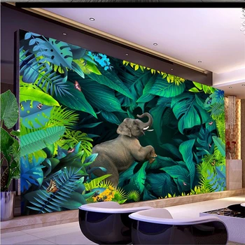 Wellyu papel parede Užsakymą wallpaperTropical atogrąžų miškų augalų 3D stereo kraštovaizdžio TV sienų apdaila dažymas behang