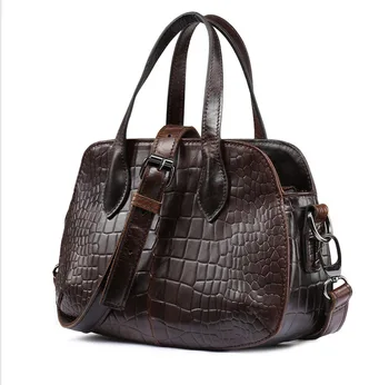 Natūralios odos krepšys ponios 2019 krokodilo modelis Moterų messenger maišeliai, rankinės moterims, garsaus prekės ženklo dizaineris aukštos kokybės