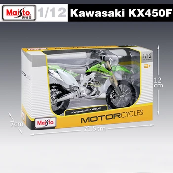 Maisto 1/12 Kawasaki KX 450F Diecast Metal Modelio Sporto Varžybos Motociklo Modelio transporto Nuoma Kolekcionuojamų