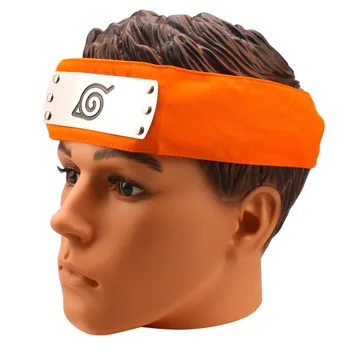 Naruto Cosplay Priedai Uzumaki Naruto Konoha Galvos Juosta Oranžinė