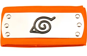 Naruto Cosplay Priedai Uzumaki Naruto Konoha Galvos Juosta Oranžinė