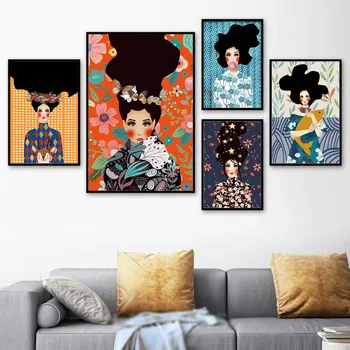 Kūrybos personažas paveikslas namų puošybai sienos menas spausdinti plakato kambarį Viešbutyje grožio moterų nuotraukos cuadrp tapyba