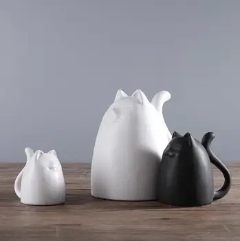 Pasisekė katė rankdarbių ornamentu animacinių filmų keramikos namų dekoro amatų kambarį apdailos porceliano gyvūnų statulėlės