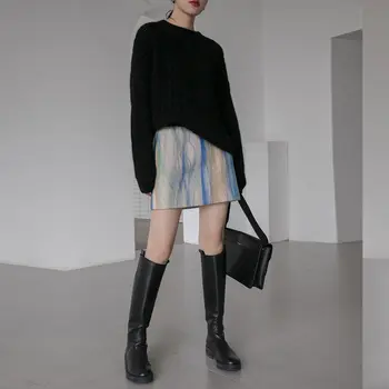 Korėjos Renesanso Harajuku Goth Girl Y2k Sijonas Punk Derliaus Offiec Lady High Street Streetwear Moterų High Waisted Mini Sijonai